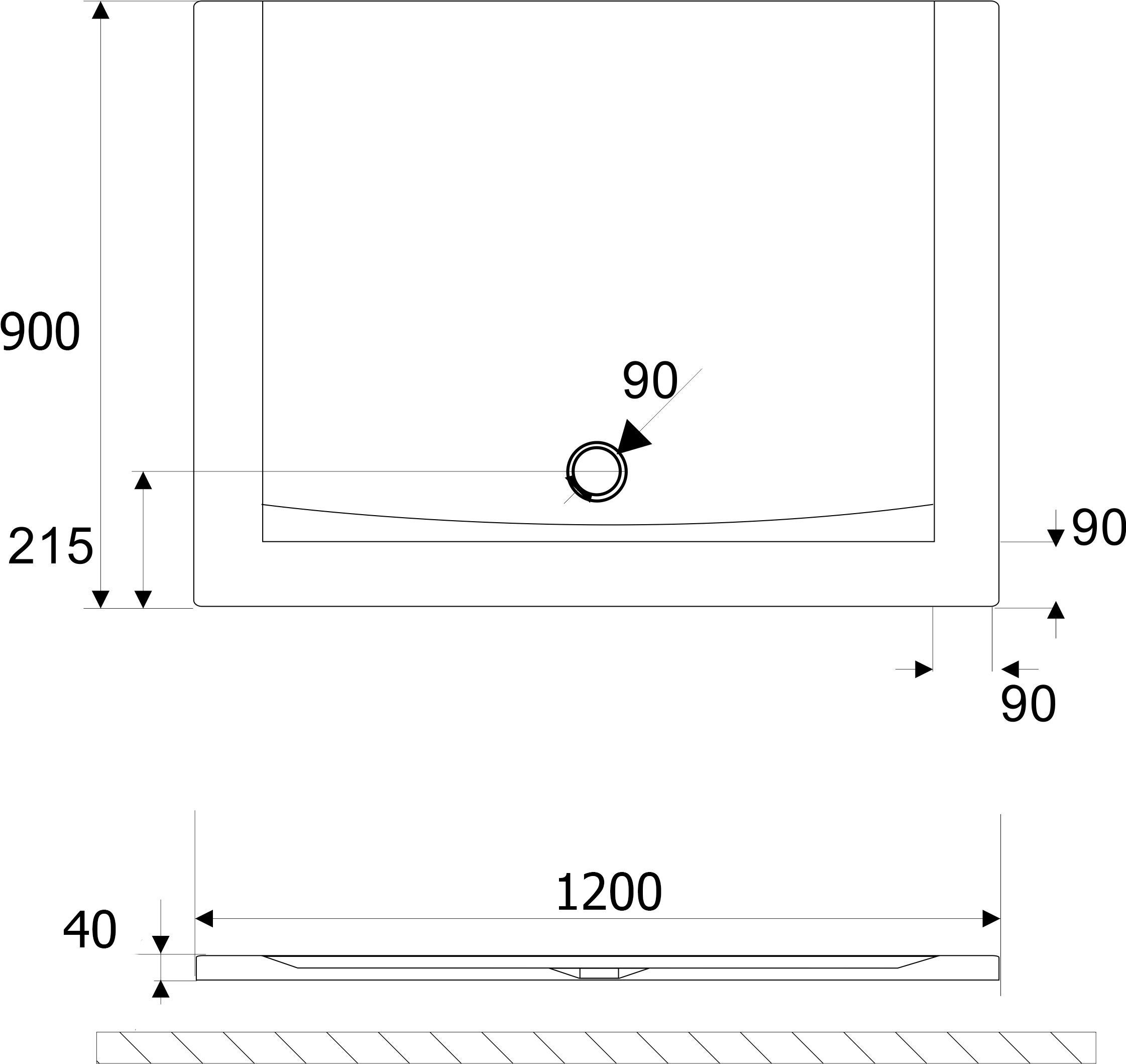 Поддон EXCELLENT Forma 120x90 BREX.FOR12WHN - 2