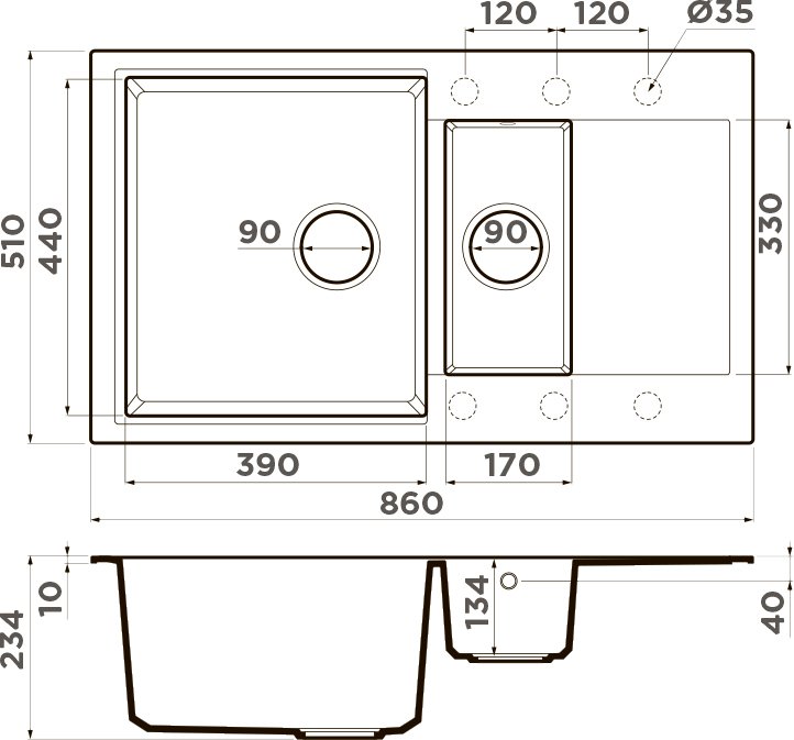 Мойка кухонная Omoikiri Daisen 86-2 leningrad grey 4993475 - 2