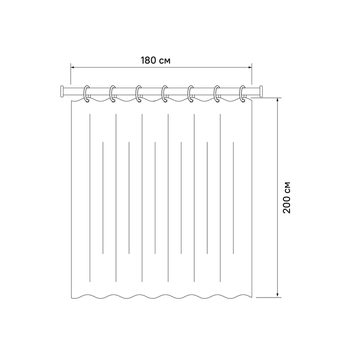 Штора для ванной комнаты 200*180 IDDIS Basic  B24P218i11 - 4