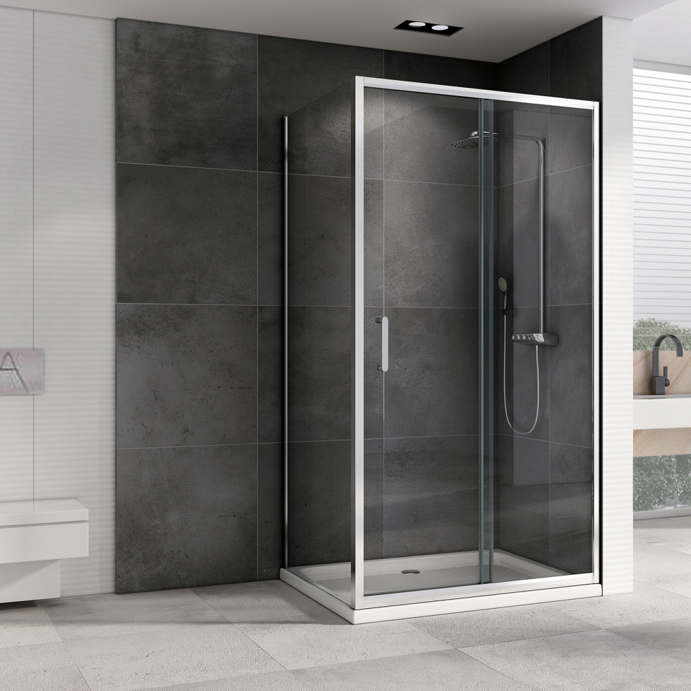 Душевой уголок Abber Schwarzer Diamant 150x60 профиль хром стекло прозрачное AG301505-S605 - 1