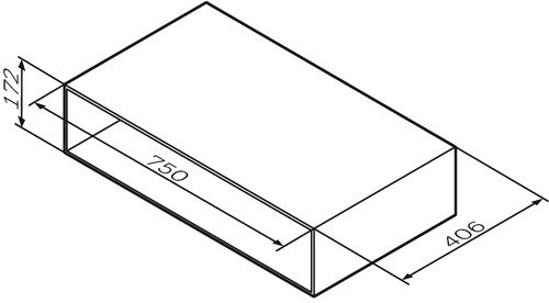 M90OHX0750NF GEM, Open-space для базы, подвесной, 75 см, цвет: орех, текстурированный - 2