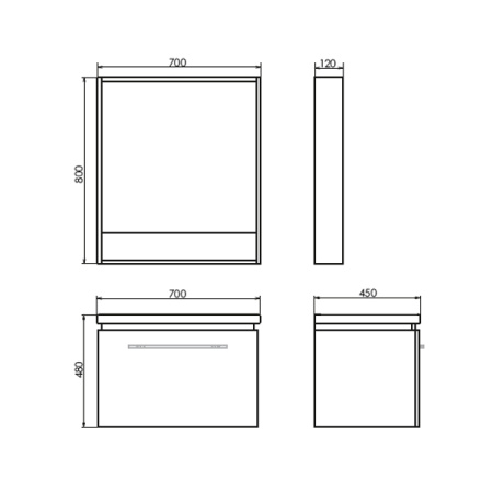 Зеркало-шкаф Comforty Томари 70 с подсветкой 00-00005791 - 2