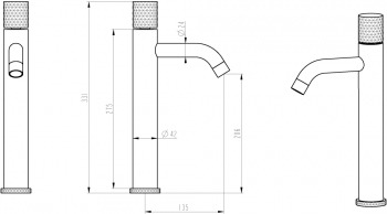 Смеситель для раковины высокий Boheme Stick черно-белый 122-W-MR-BLACK - 1