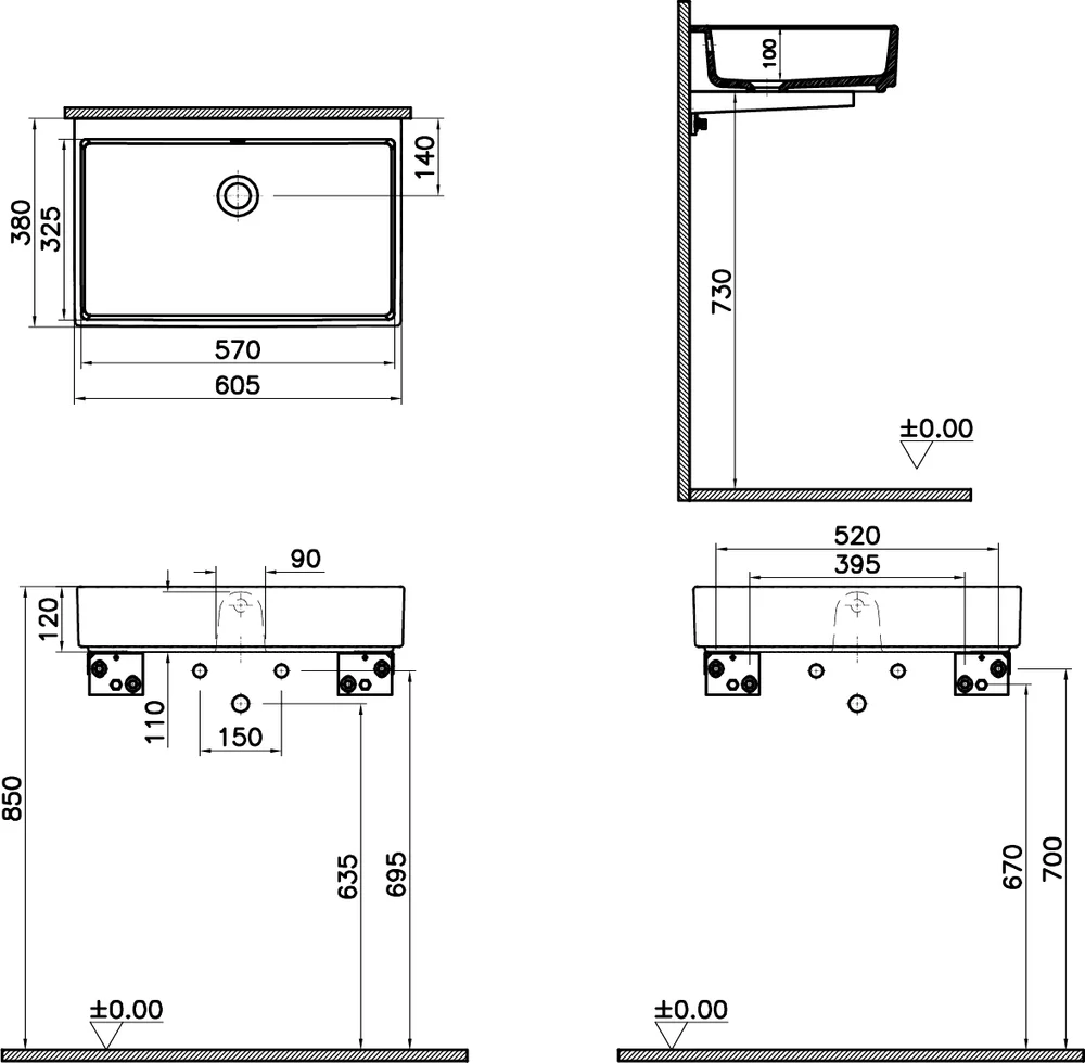 Раковина накладная VitrA Archiplan 60 белый 7404B003-0012 - 1