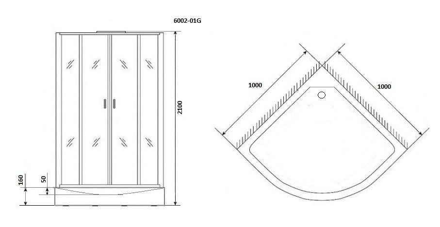 Душевая кабина Niagara Premium NG-6002-01G 100х100х210 60020114G - 2