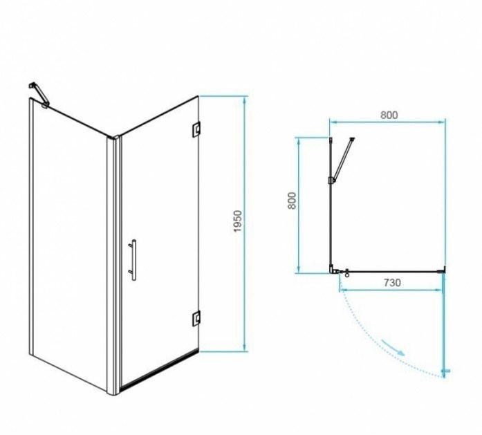 Душевой уголок RGW Passage PA-36-1B 80x80 профиль черный стекло прозрачное 410836188-014 - 2