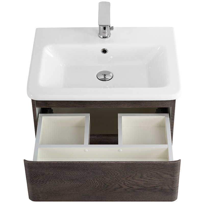 Тумба с раковиной BelBagno Albano 50 темное дерево - 5
