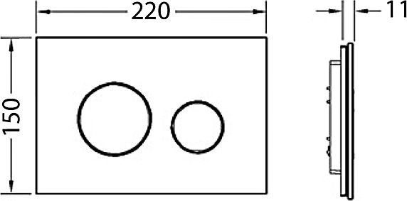 Кнопка смыва TECE Loop 9240655 черное стекло, кнопка хром матовый - 2