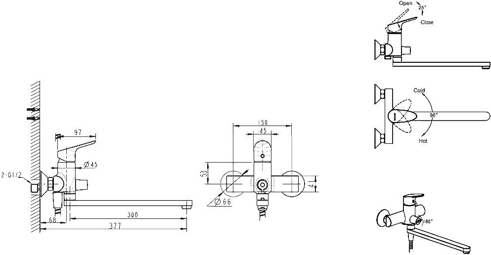 Душевой комплект Bravat Drop F00409C 2 в 1 - 2