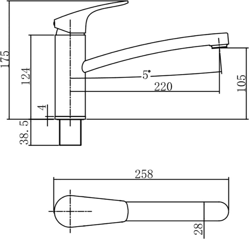 AF330-40C Aquanet Static, смеситель для кухни станд., хром (237446) - 1