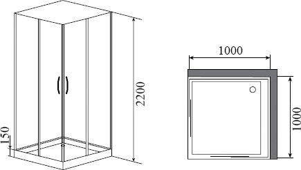 Душевая кабина Timo Nura 100x100 см  NURA H-516 - 1