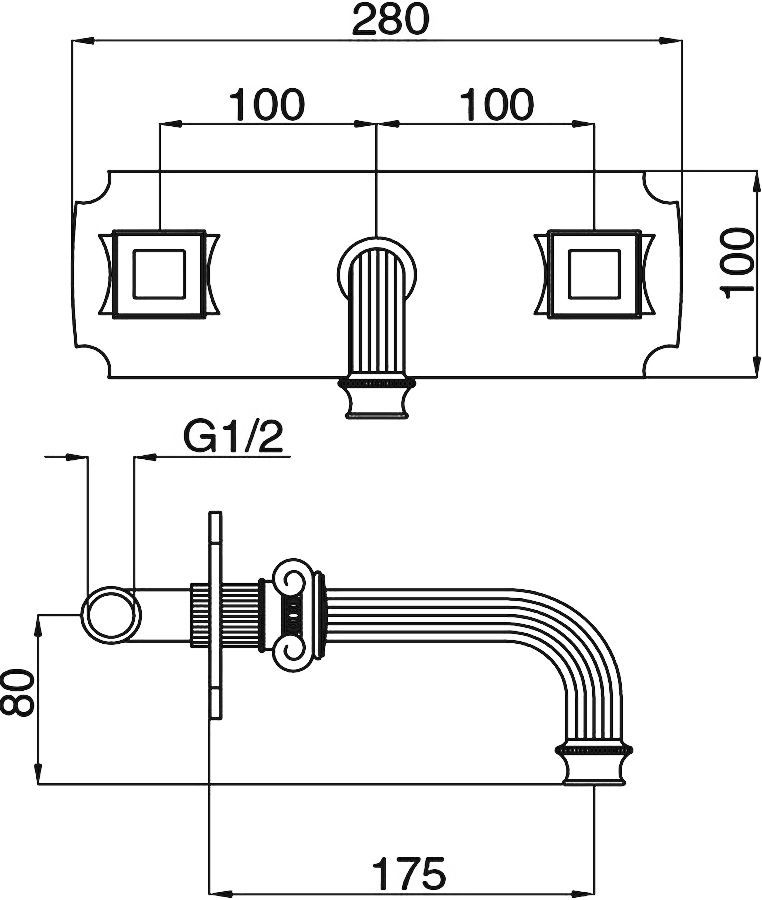 Смеситель Cezares Olimp BLS2 02 M с внутренней частью, для раковины OLIMP-BLS2-02-M - 1