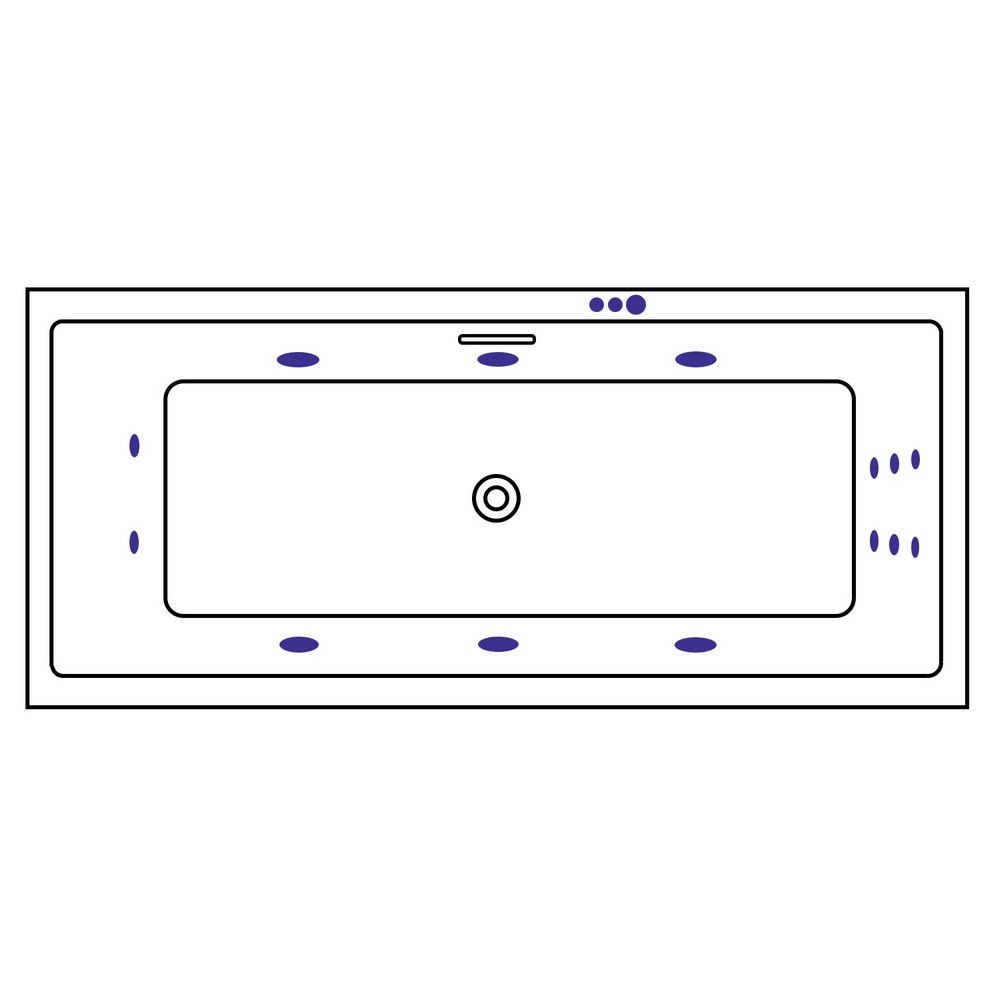 Ванна акриловая Excellent Heaven Slim Smart 170х75 с гидромассажем белый - хром WAEX.HEV17S.SMART.CR - 2