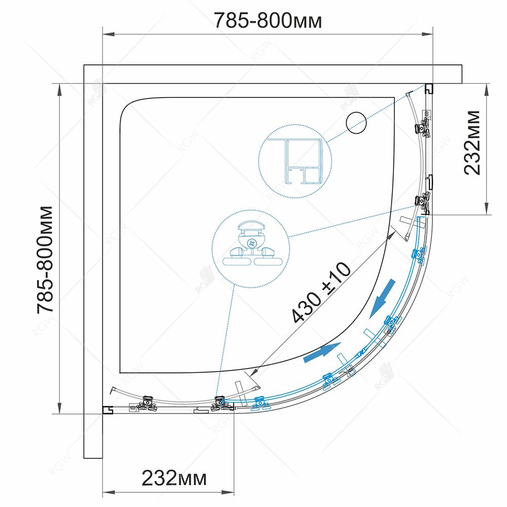 Душевой уголок RGW CL-53 06095388-11 - 2