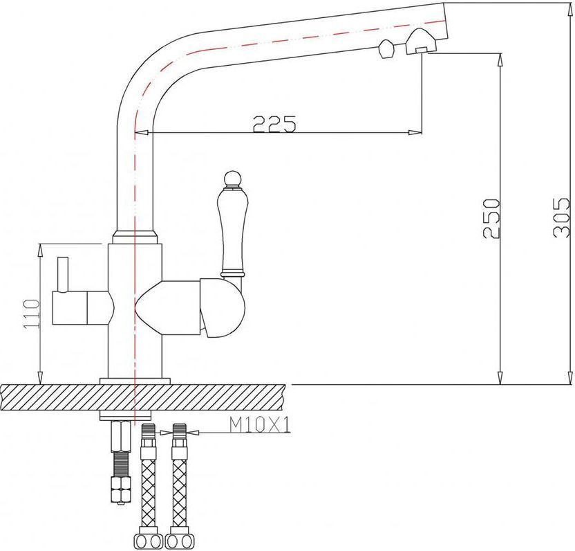 Смеситель Zorg Sanitary ZR 313 YF-33 BLACK для кухонной мойки - 1