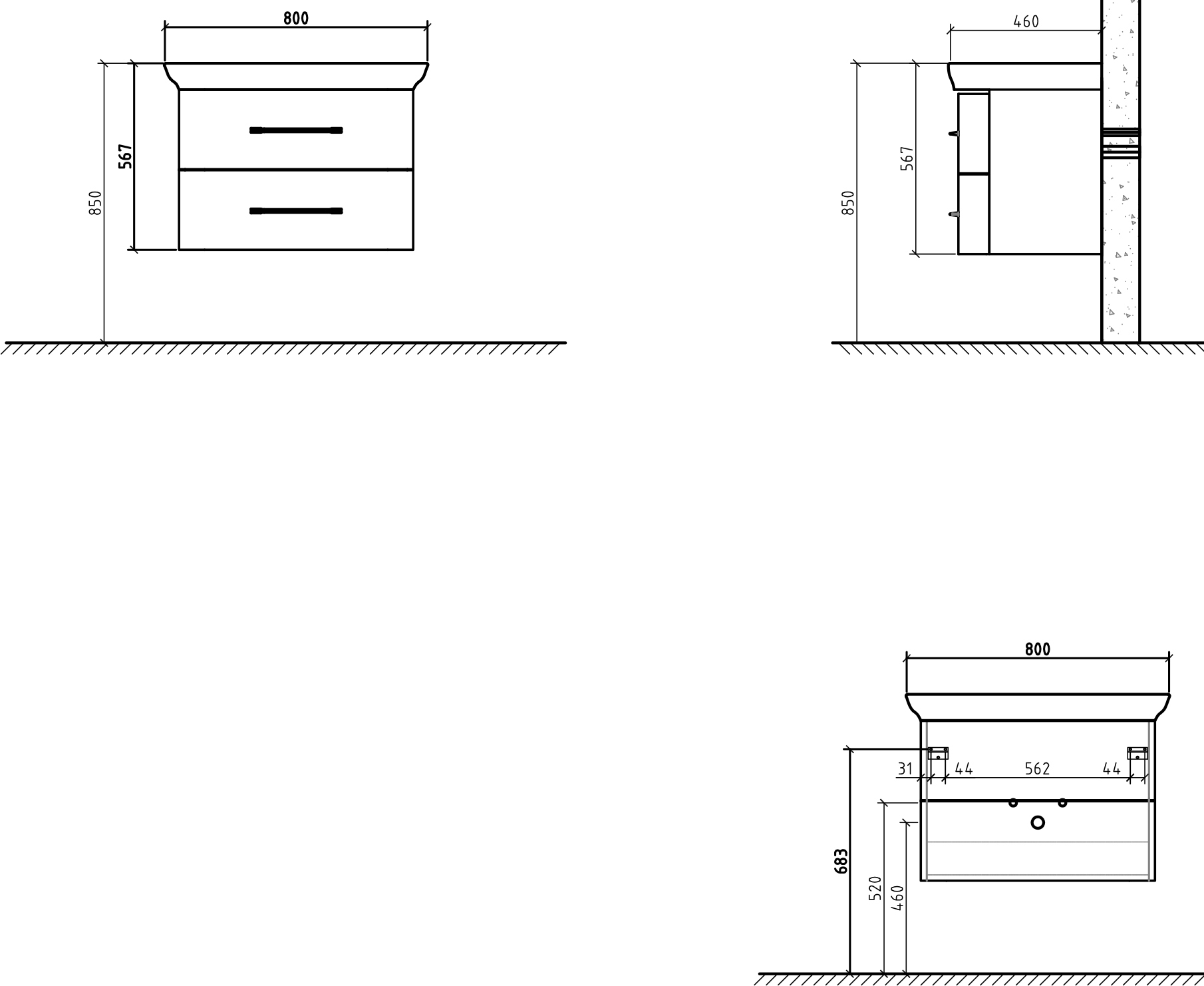 Тумба для комплекта BelBagno Alpina 80 ALPINA-800-2C-SO-BL - 6