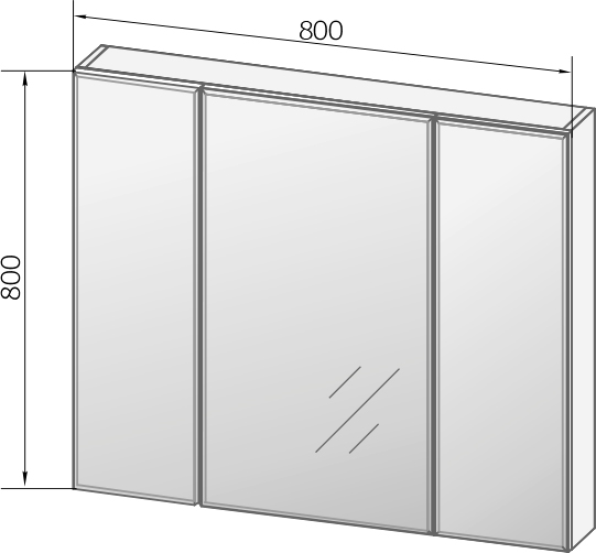 Зеркало-шкаф Marka One  80 см (У37180) 4604613312725 - 2