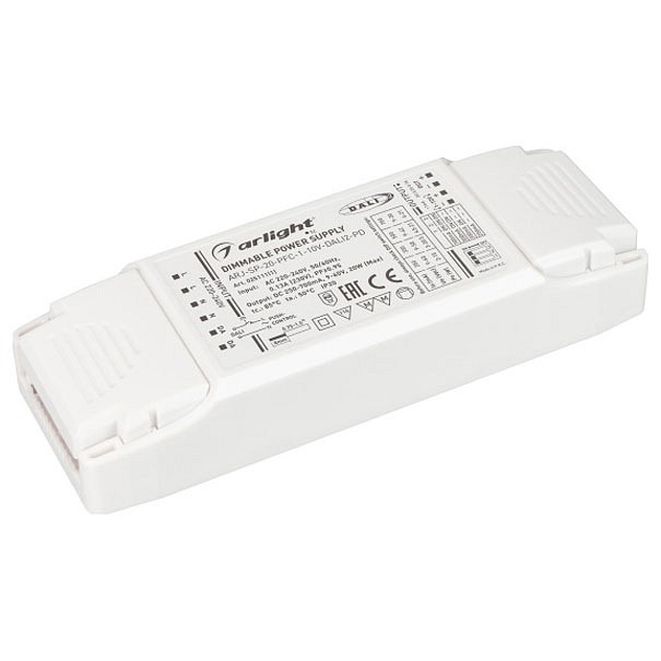 Драйвер Arlight ARJ-SP-20-PFC-1-10V-Dali2-PD 9-60V 20W IP20 0,25-0,7A 025111(1) - 0