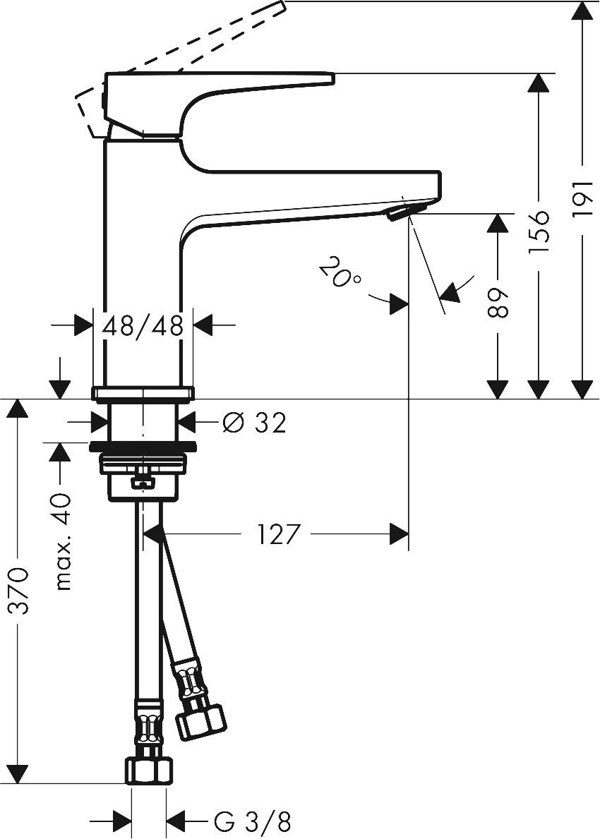 Смеситель Hansgrohe Metropol 32500140 для раковины, с донным клапаном Push-Open - 1