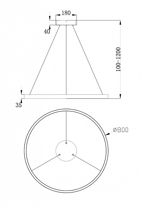 Подвесной светодиодный светильник Maytoni Rim MOD058PL-L42W4K - 1