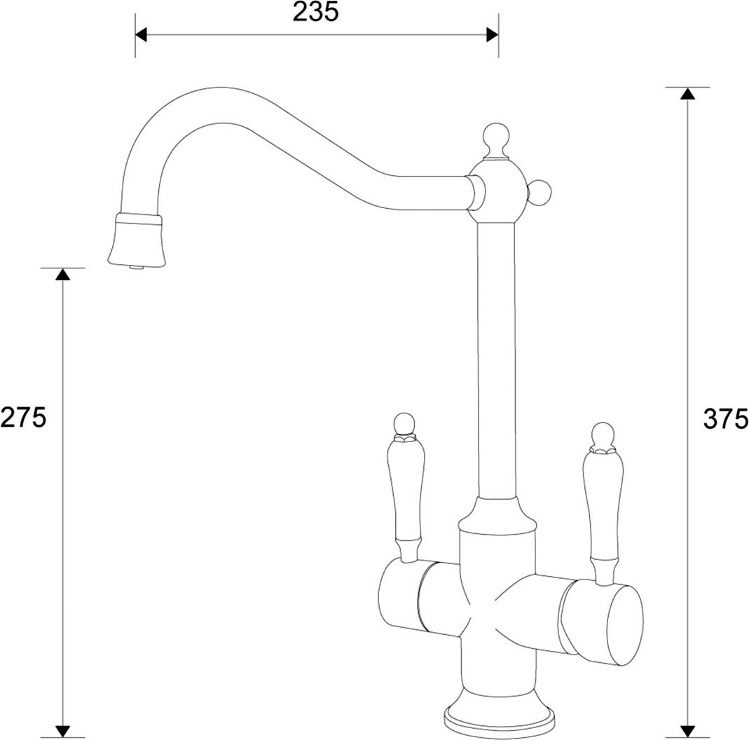 Смеситель Zorg Sanitary ZR 344 YF BR для кухонной мойки - 1