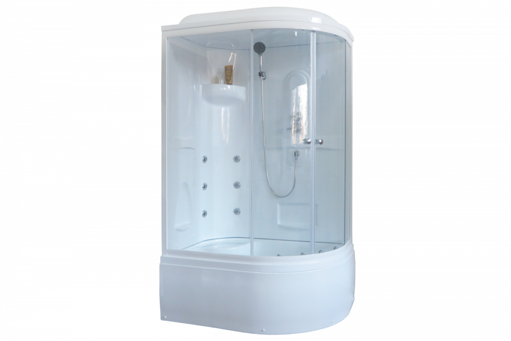 Душевая кабина Royal Bath 120х80 левая белая стекло прозрачное с гидромассажем RB8120ВК2-Т-L - 0