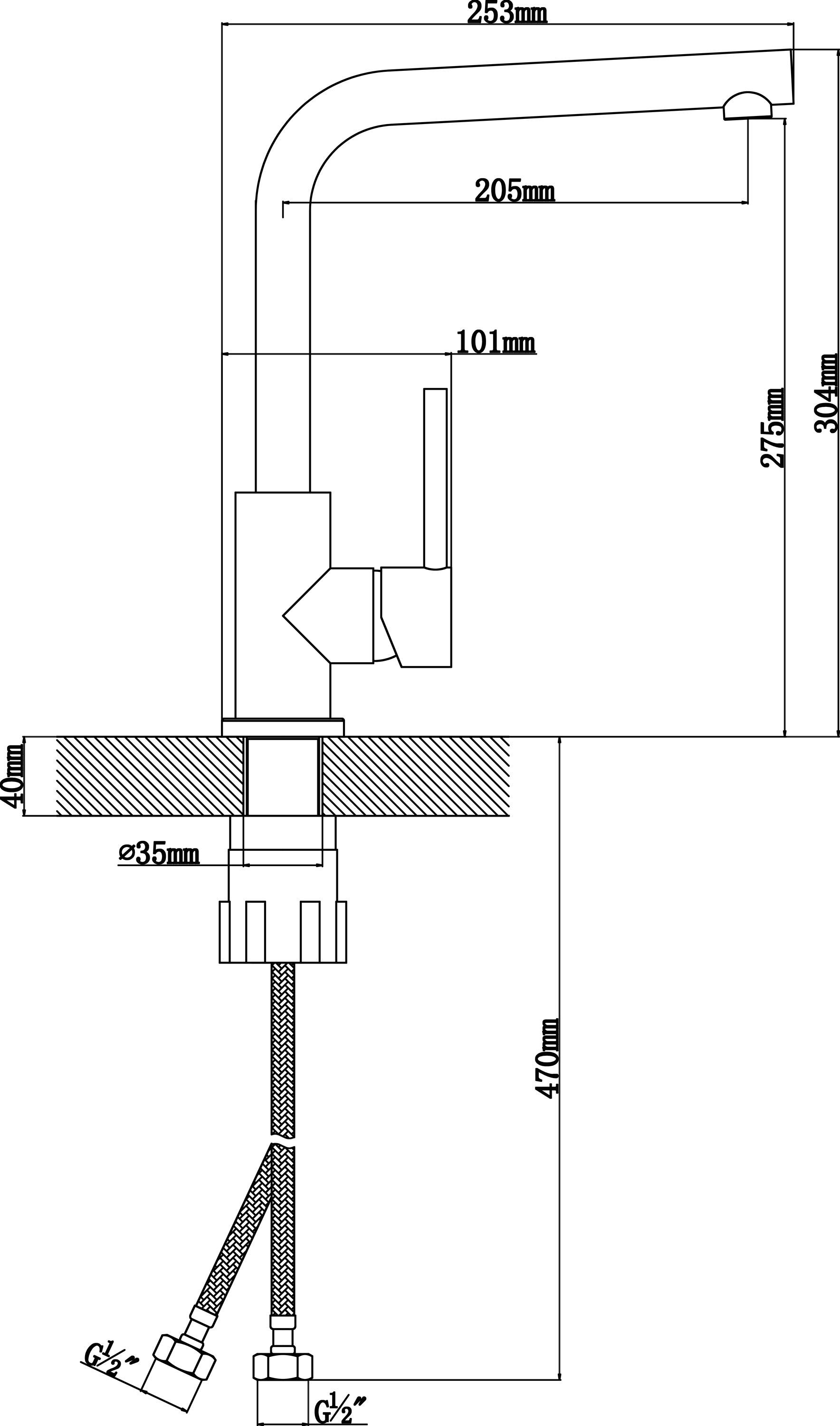 Смеситель Flortek ДЕЛЬТА FK, цвет Грей (DELTA FK, Grey)  314.06H.1123.305 - 1