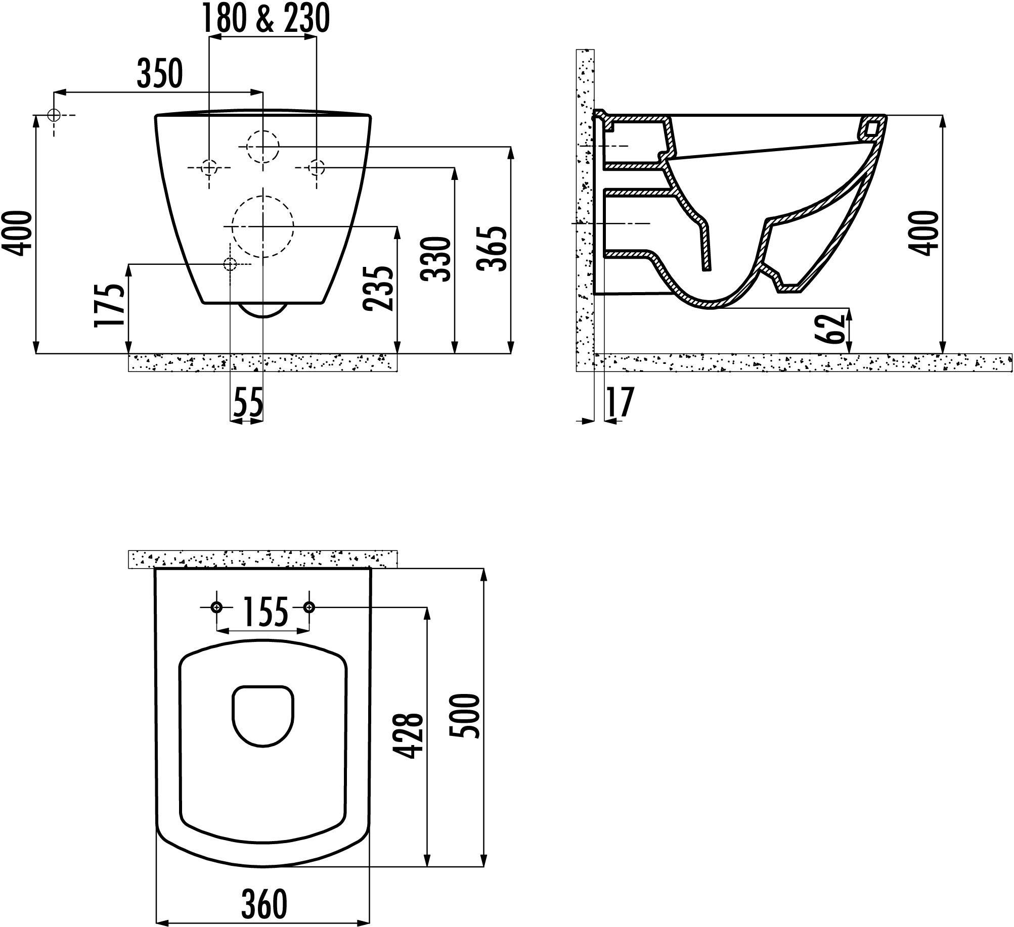 Унитаз подвесной Creavit TP326 - 5