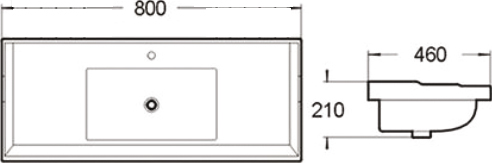 Раковина SantiLine SL-2112 80 SL-2112(80) - 1