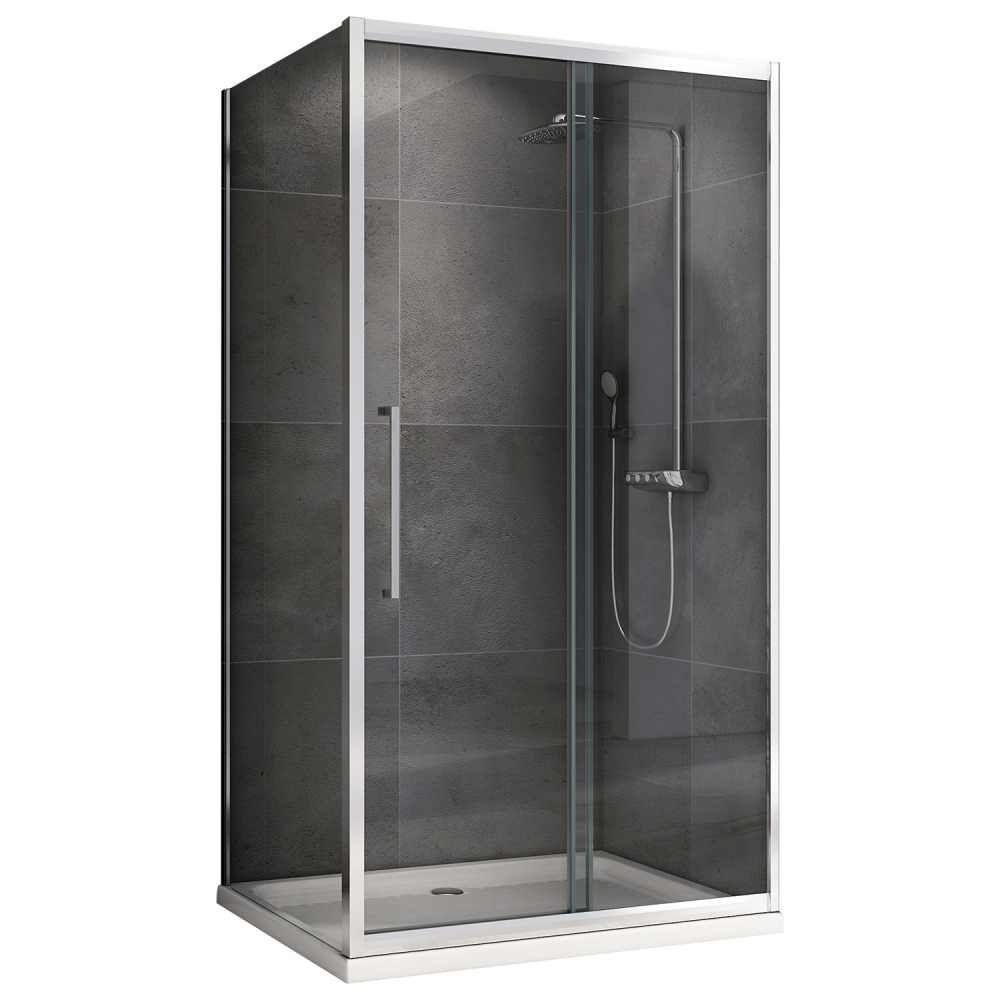 Душевой уголок Abber Schwarzer Diamant 130x60 профиль хром стекло прозрачное AG30130H-S60 - 0