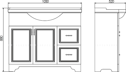 Тумба с раковиной Comforty Севилья 100 слоновая кость 00003132627 - 3