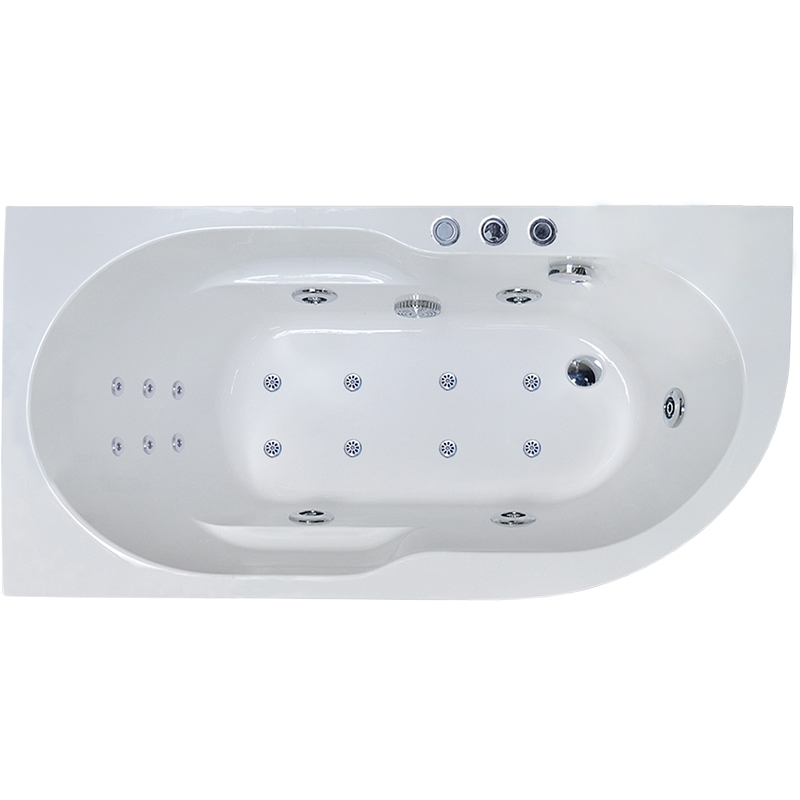 Ванна акриловая Royal Bath Azur De Luxe 150x80 L с гидромассажем белый RB614201DL-L - 0