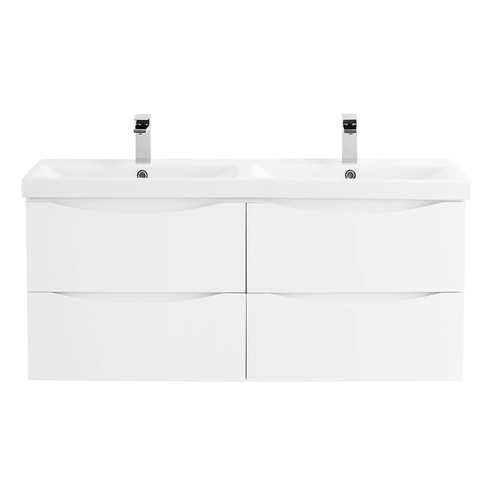 Тумба под раковину BelBagno Marino-Cer 120 с двумя чашами белый  MARINO-CER-1200-4C-SO-2-BL-P - 0