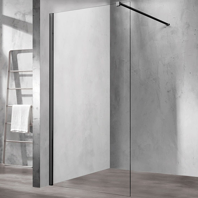 Душевая перегородка Vincea Walk-In 120х200 черный матовый стекло прозрачное VSW-1H120CLB - 0