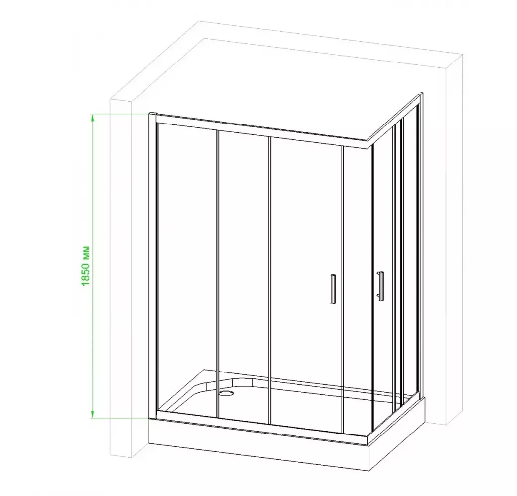 Душевой уголок Royal Bath HPD 90х80 профиль белый стекло матовое RB8090HPD-C - 4