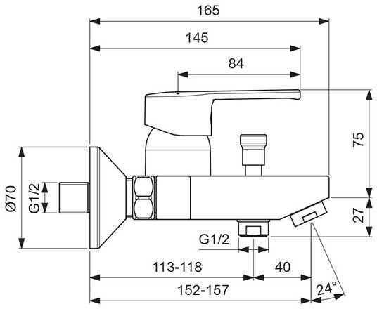 Смеситель для ванны Vidima Uno  BA322AA - 1