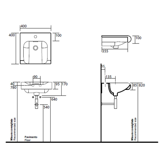 KERASAN Inka Project Раковина INKA 60x40x35,5 с 1 отверстием под смеситель,цвет черный матовый 341131*1 - 1