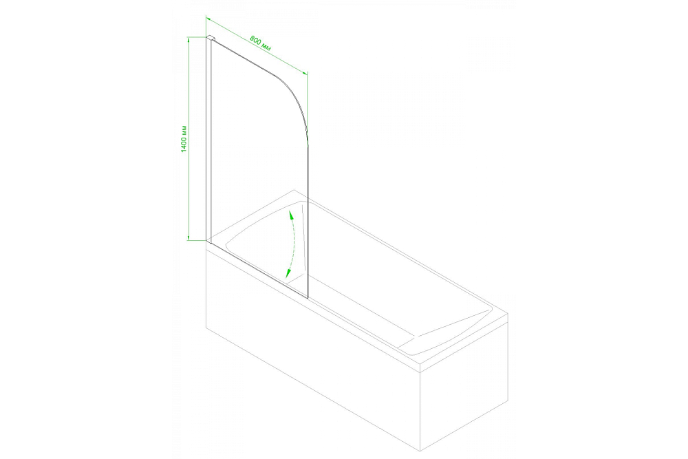 Душевое ограждение Royal Bath 140х80 стекло матовое RBBV814 - 1
