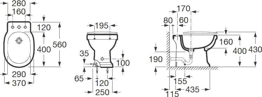 Биде напольное Roca Carmen 3570A4000 - 4