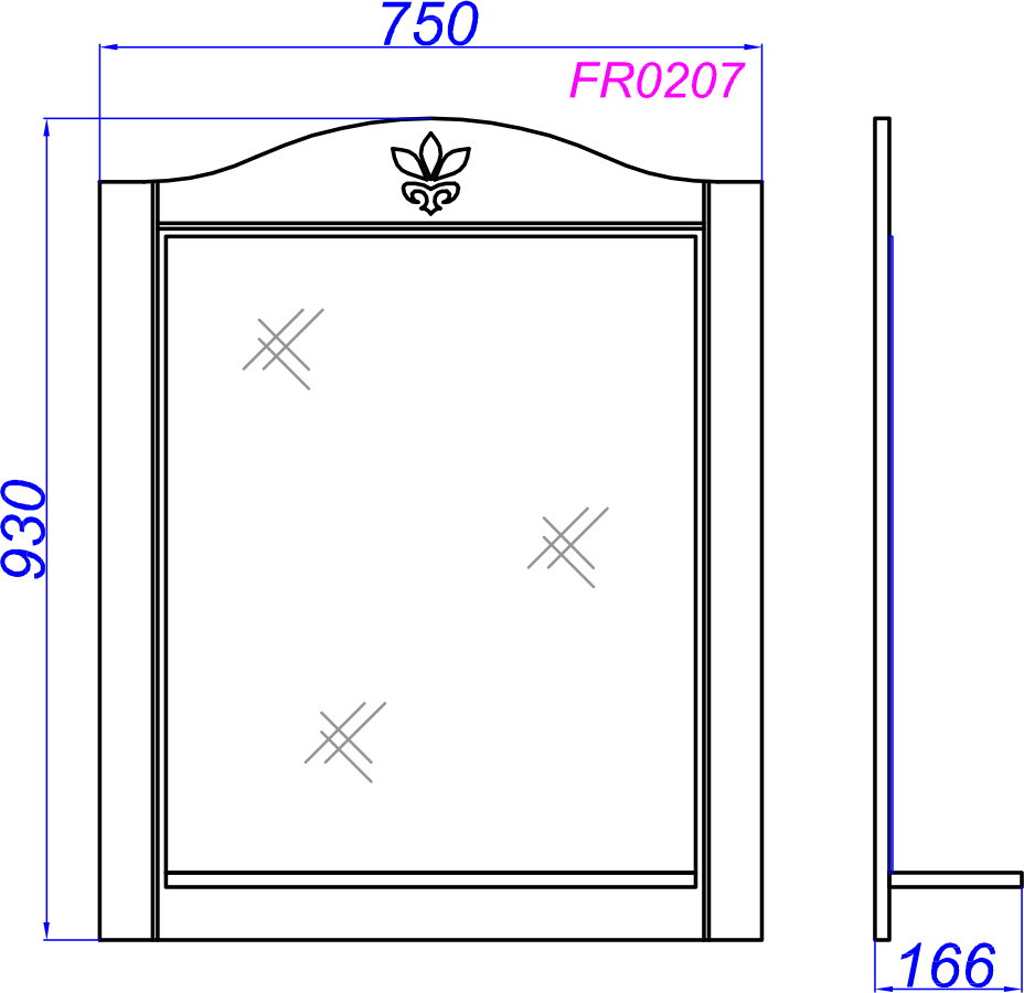 Зеркало Aqwella Franchesca 75 FR0207 - 4