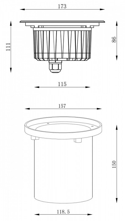 Встраиваемый в дорогу светильник Deko-Light HP I WW 730249 - 3