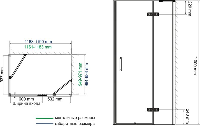 Душевой уголок Wasserkraft Aller Black 10H10RB 120x100 см 10H10RBLACK - 4