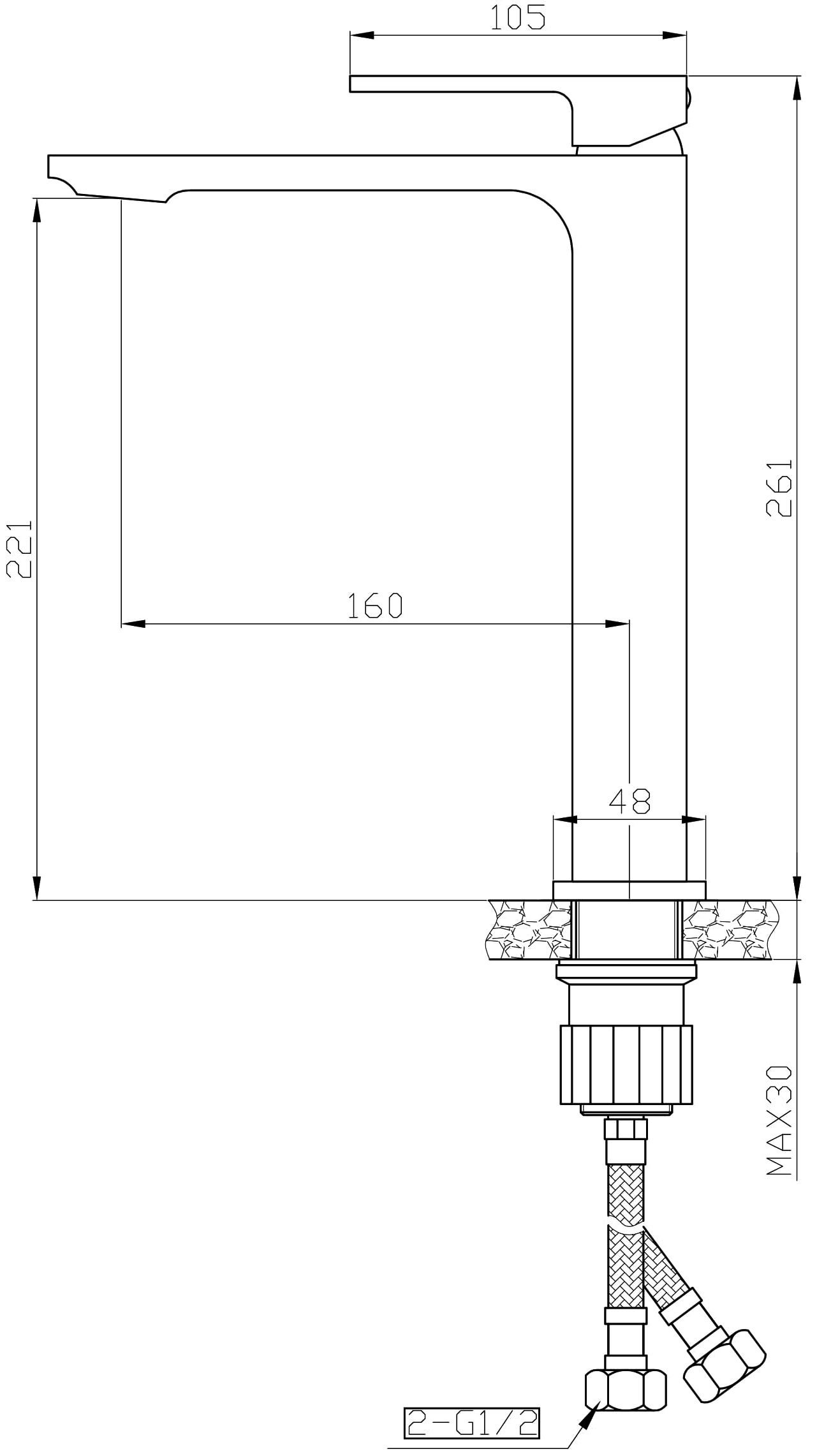 Смеситель Orange Lutz M04-121W для раковины - 1