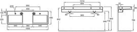 Раковина Jacob Delafon Terrace EXA112 150 см двойная EXA112-00 - 1