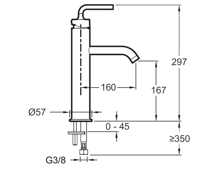 Смеситель Jacob Delafon Purist E14404-4A-CP для раковины - 1