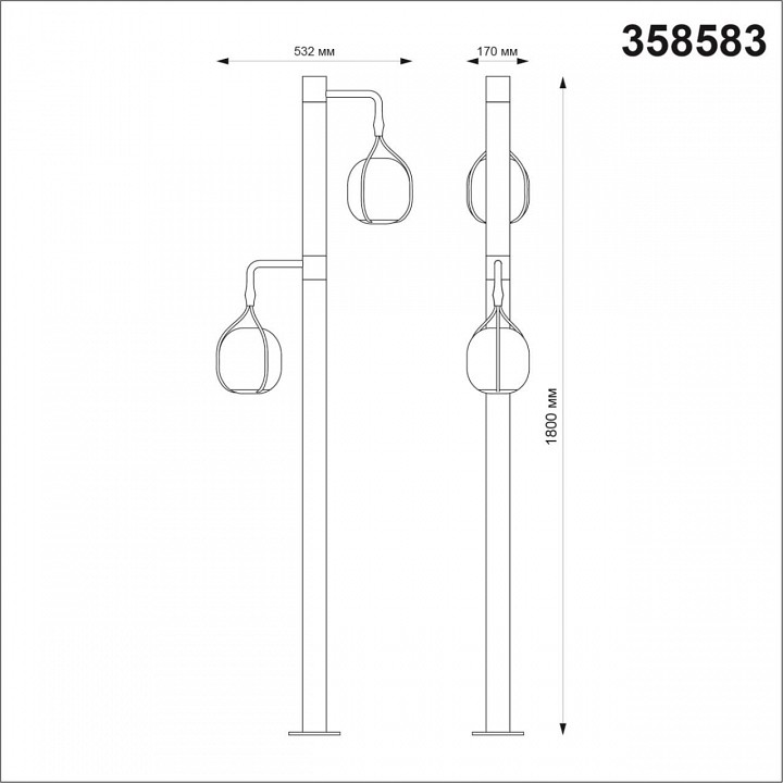 Садово-парковый светодиодный светильник Novotech Street Roca 358583 - 3