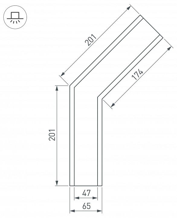 Коннектор угловой Arlight SL-Linia65-F-135 030123 - 1