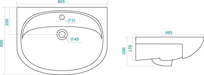 Тумба с раковиной Style Line Ирис 65 белая - 10