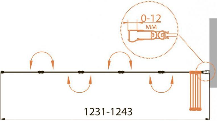 Шторка на ванну Cezares Relax V-5-120/140-P-Bi-R стекло punto RELAX-V-5-120/140-P-Bi-R - 2