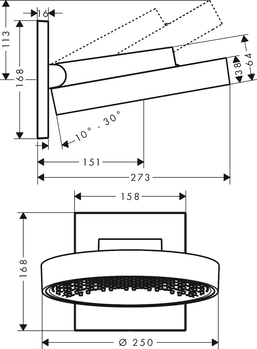 Верхний душ Hansgrohe Rainfinity 26226700 - 2